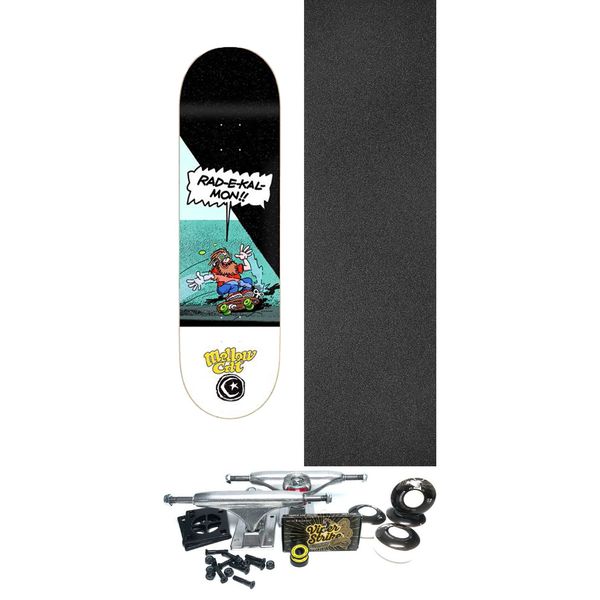 Foundation Skateboards Mellow Cat Skateboard Deck - 8" x 31.88" - Complete Skateboard Bundle